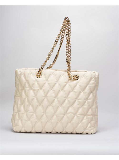 Embossed fabric shopper with chain handles Elisabetta Franchi ELISABETTA FRANCHI | Bag | BS64A47E2CI4